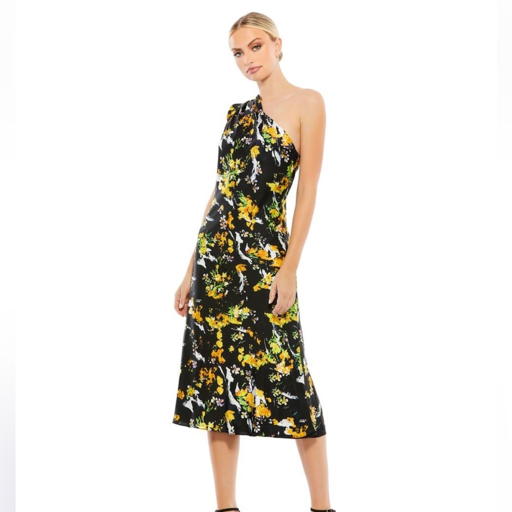 Ierna for Mac Duggar Vibrant Floral One-Shoulder Dress Size 6